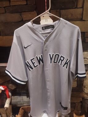 Nike Gray New York Baseball Jersey with Navy Accents